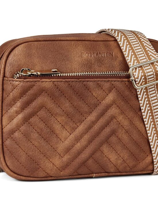 Handbags - Quilted Crossbody Bags for Women Vegan Leather Purses Shoulder Handbags with Wid